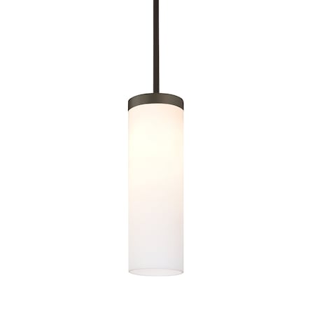Besa Lighting Friz Stem Pendant, Opal Glossy, Bronze Finish, 1x75W Incandescent 1TT-FRIZOG-BR